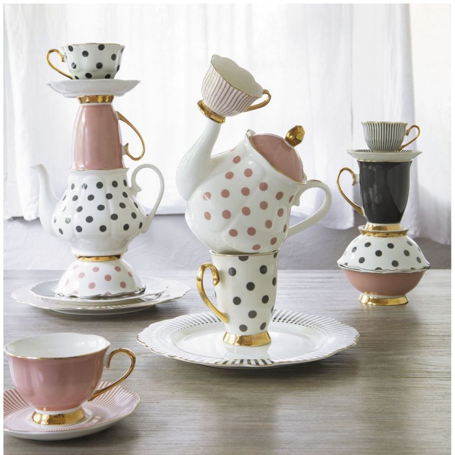 Art De La Table MATHILDE M Bols, Tasses Et Theieres | Theiere Madame De Recamier - Pois Gris