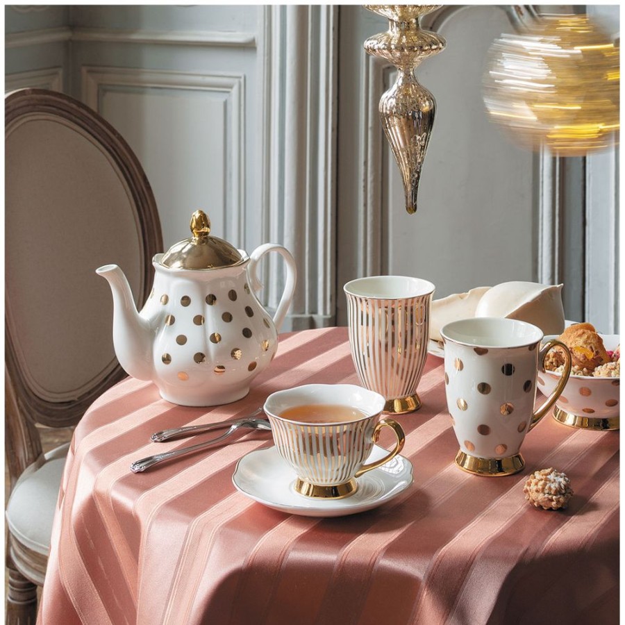 Art De La Table MATHILDE M Bols, Tasses Et Theieres | Tasse A Cafe Madame De Recamier - Lignes Dorees