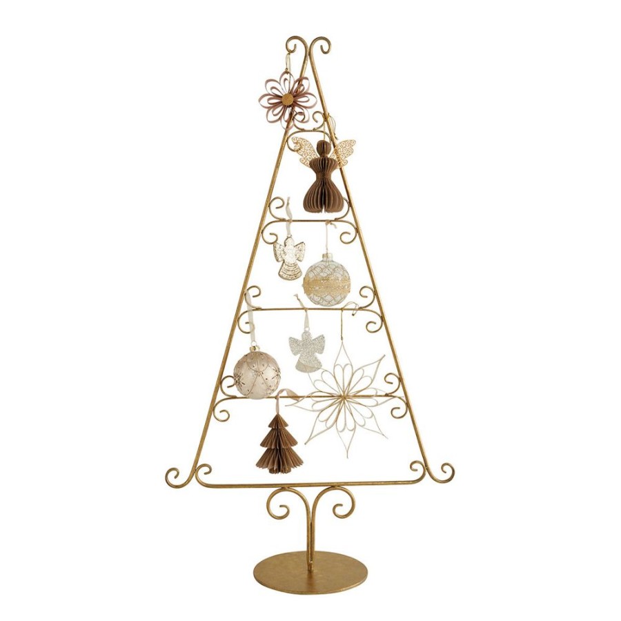 Decoration MATHILDE M Objets Decoratifs | Sapin Decoratif En Metal Dore