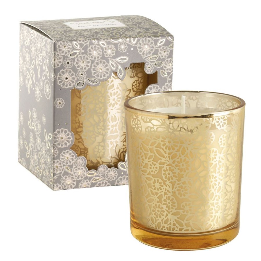 Boutique De Noel MATHILDE M Parfum D'Interieur | Bougie Parfumee De Fleurs Et D'Or 160 G - Fleur De Coton