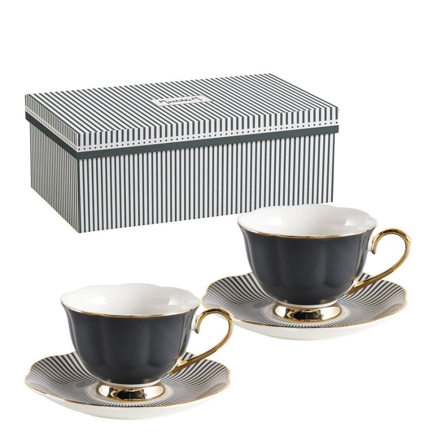 Art De La Table MATHILDE M Bols, Tasses Et Theieres | Coffret 2 Tasses A The Madame De Recamier - Gris