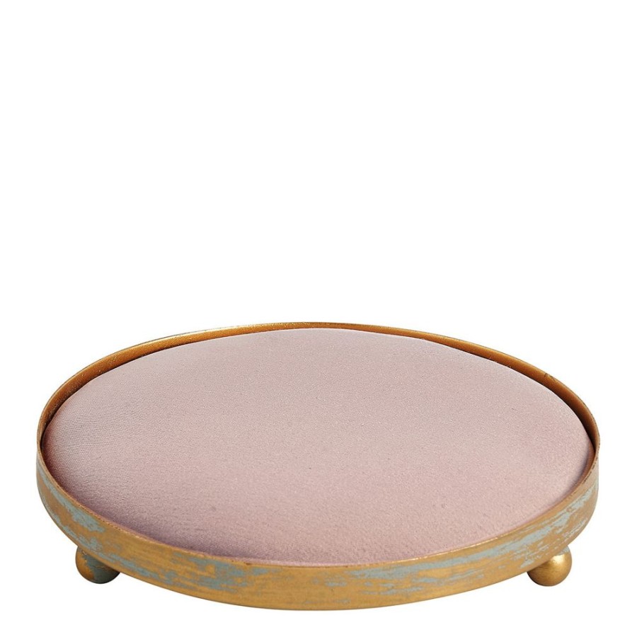 Decoration MATHILDE M Objets Decoratifs | Plateau Rond Tapissier Pour Decor Parfume - Rose