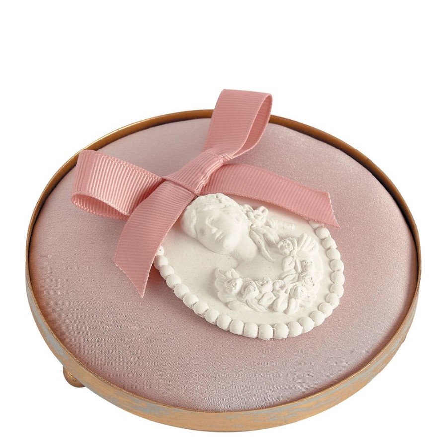 Decoration MATHILDE M Objets Decoratifs | Plateau Rond Tapissier Pour Decor Parfume - Rose