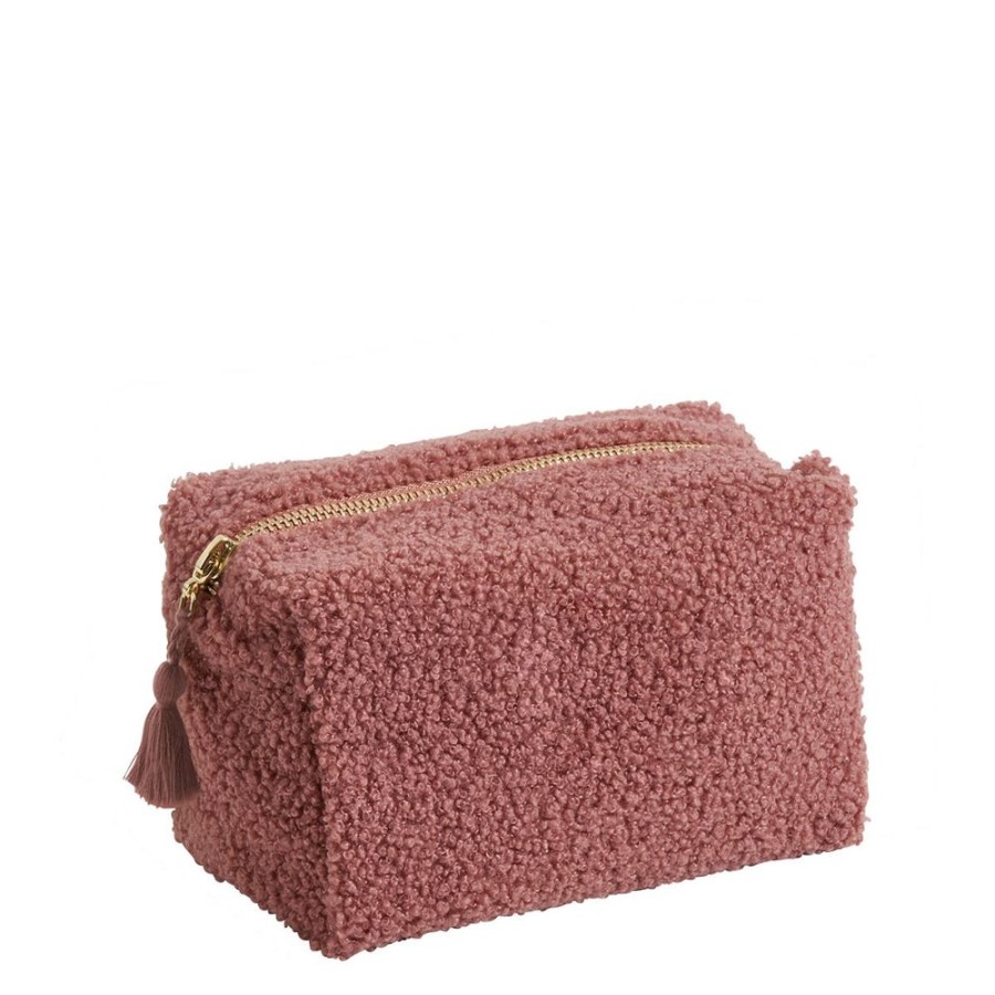 Bain MATHILDE M Trousses | Trousse De Toilette Rectangulaire Bouclette Rose - Petit Modele