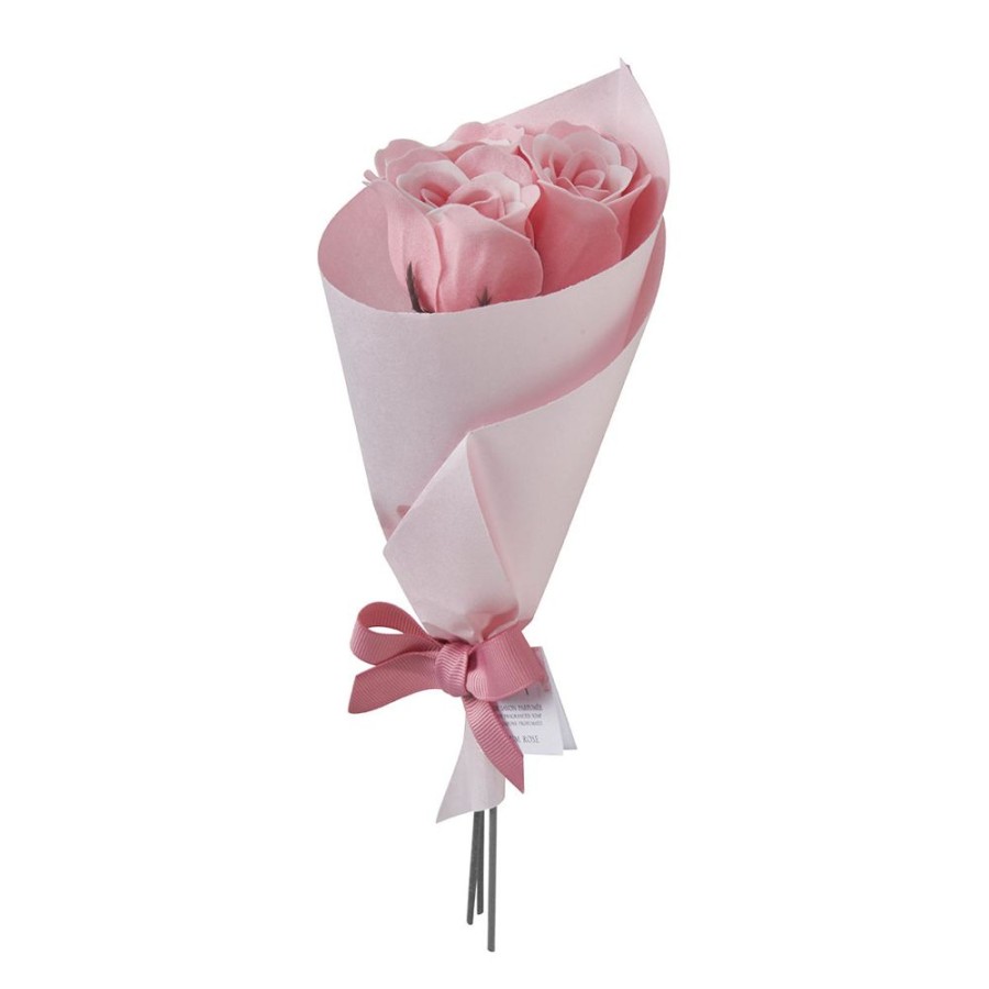 Bain MATHILDE M Feuilles De Savon | Bouquet De 3 Roses De Savon Rose - Parfum Rose