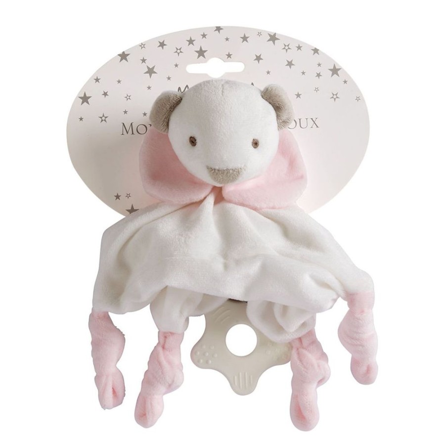 Bebe MATHILDE M Peluches Et Doudous | Toudoux Jouet Rose Avec Anneau De Dentition