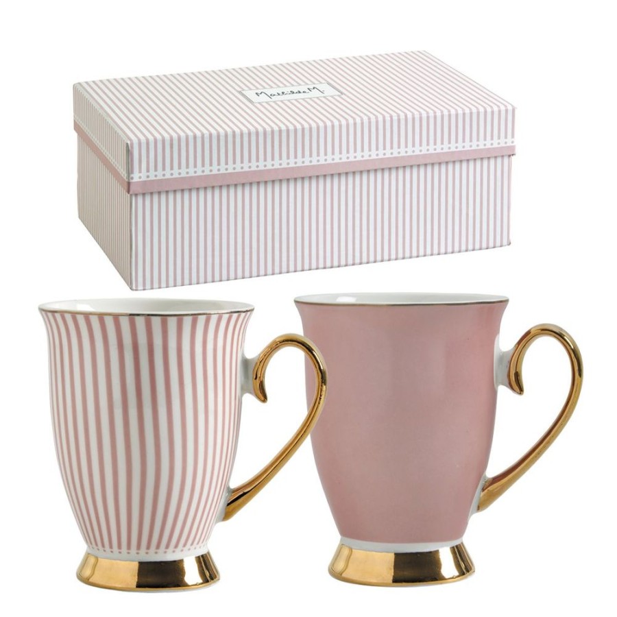 Art De La Table MATHILDE M Bols, Tasses Et Theieres | Coffret De 2 Mugs Madame De Recamier - Rose