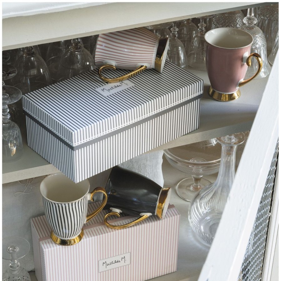 Art De La Table MATHILDE M Bols, Tasses Et Theieres | Coffret De 2 Mugs Madame De Recamier - Rose