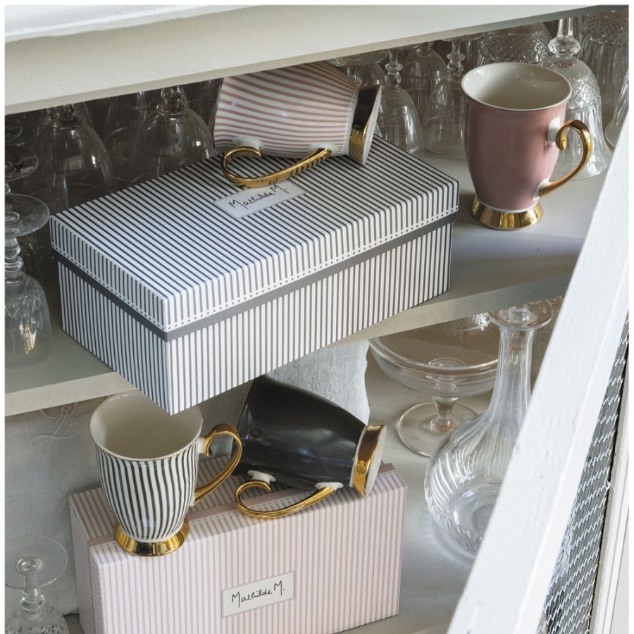 Art De La Table MATHILDE M Bols, Tasses Et Theieres | Coffret De 2 Mugs Madame De Recamier - Noir