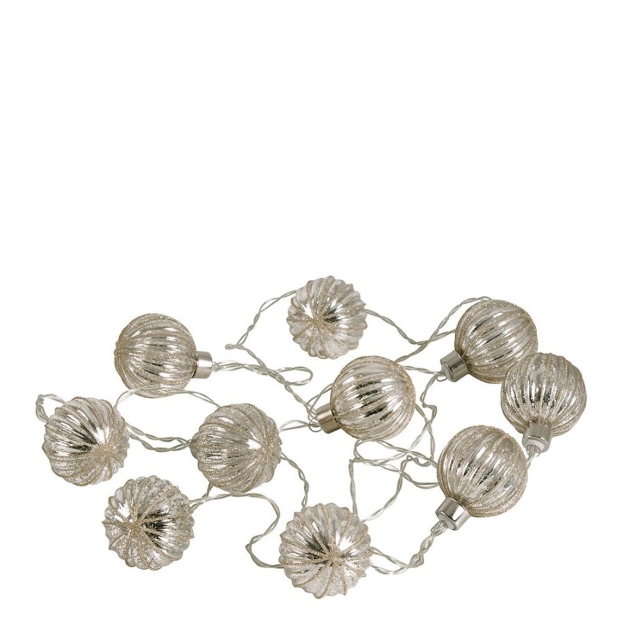 Decoration MATHILDE M Objets Decoratifs | Guirlande Lumineuse Led Boules Argentees