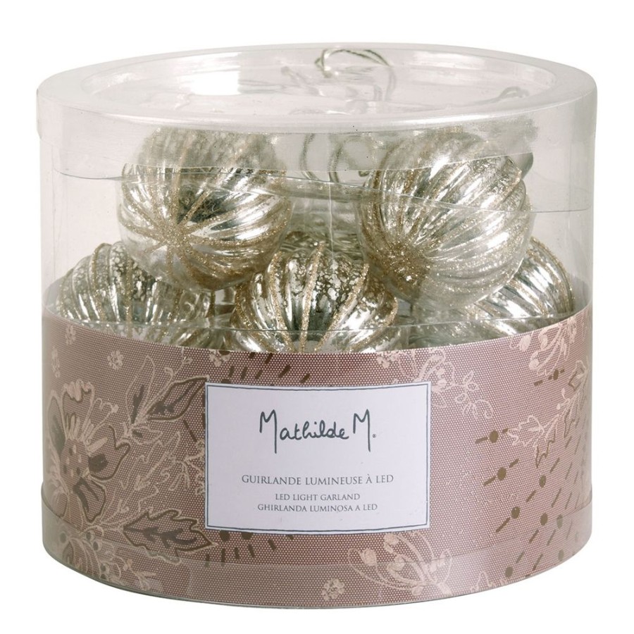 Decoration MATHILDE M Objets Decoratifs | Guirlande Lumineuse Led Boules Argentees