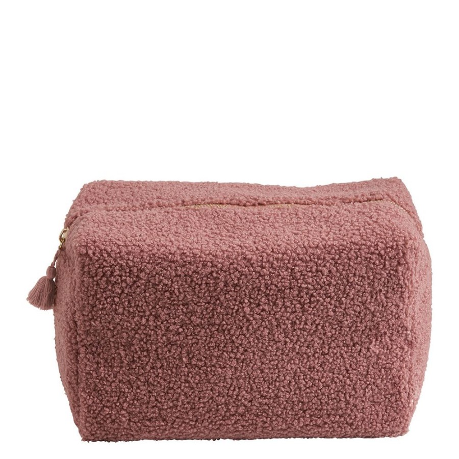 Bain MATHILDE M Trousses | Trousse De Toilette Rectangulaire Bouclette Rose - Grand Modele