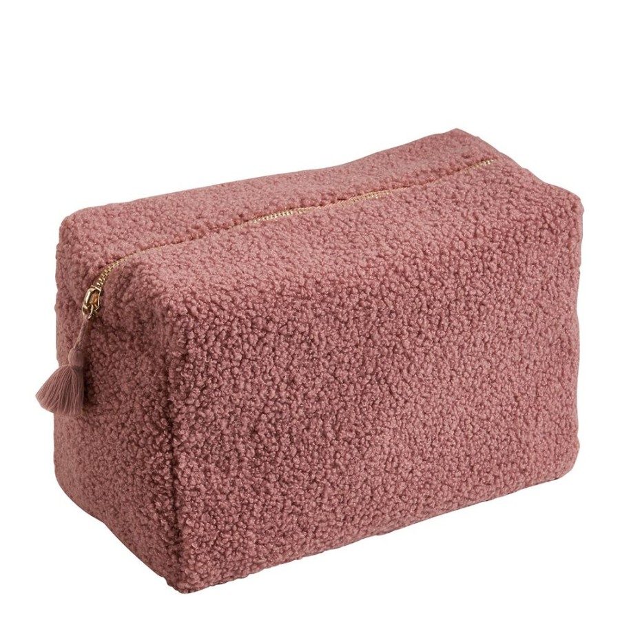 Bain MATHILDE M Trousses | Trousse De Toilette Rectangulaire Bouclette Rose - Grand Modele