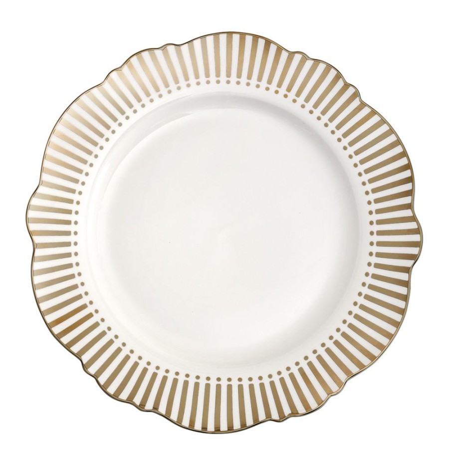 Art De La Table MATHILDE M Assiettes | Assiette Plate Madame De Recamier - Lignes Dorees