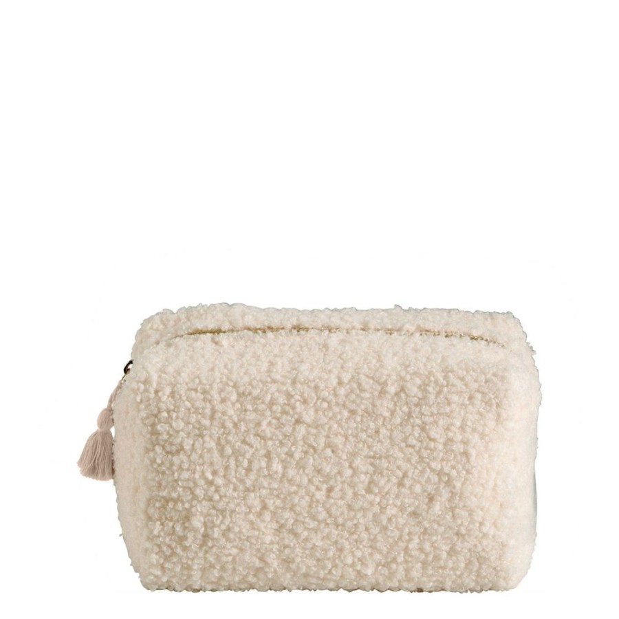 Bain MATHILDE M Trousses | Trousse De Toilette Rectangulaire Bouclette Ecrue - Petit Modele