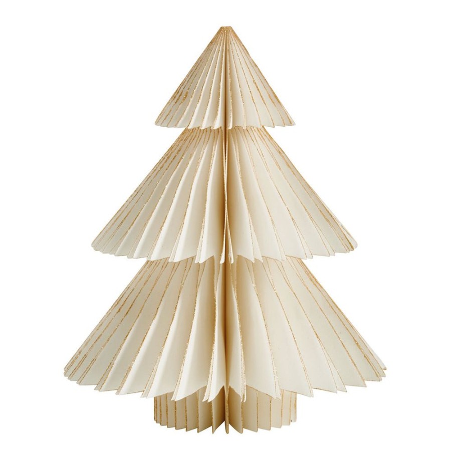 Boutique De Noel MATHILDE M Decoration | Sapin En Papier Pliable - Blanc