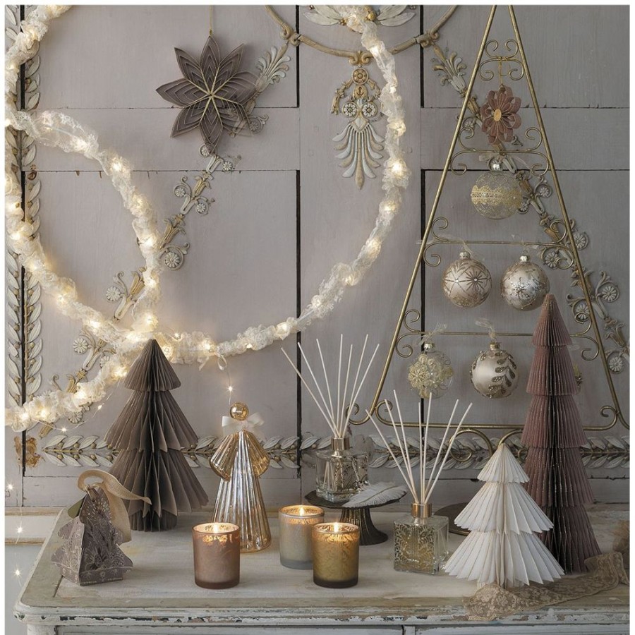 Boutique De Noel MATHILDE M Decoration | Sapin En Papier Pliable - Blanc