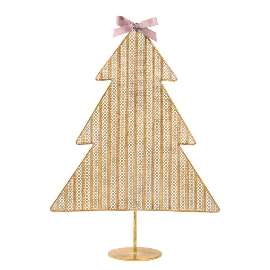 Boutique De Noel MATHILDE M Decoration | Sapin En Metal Dore A Poser - Grand Modele