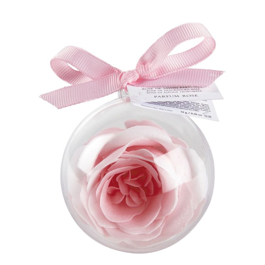 Bain MATHILDE M Feuilles De Savon | Boule De Savon Rose Parfumee Rose Et Blanche - Parfum Rose